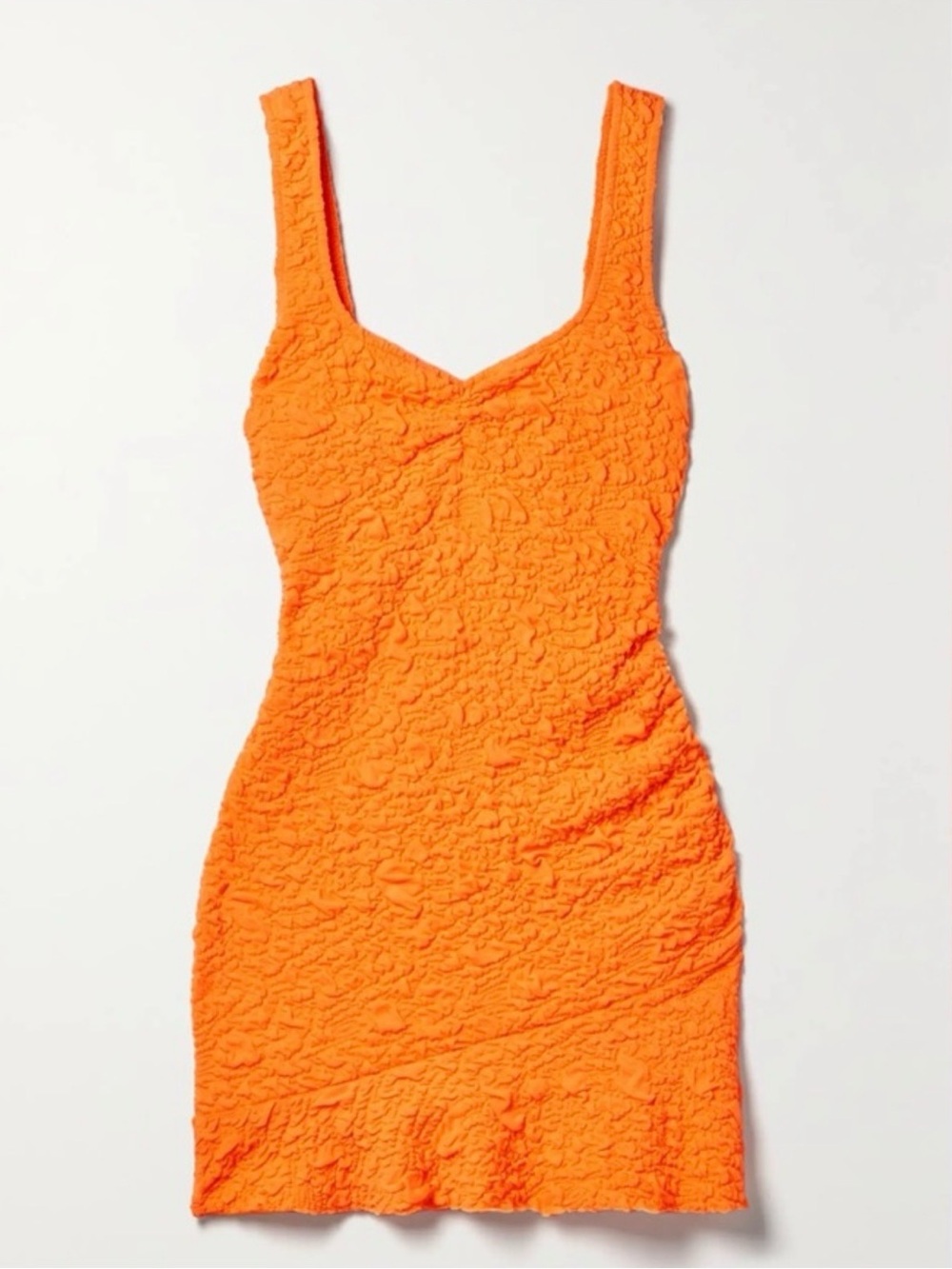 Loveshackfancy Bartlett Mini Dress Neon Tangerine Small